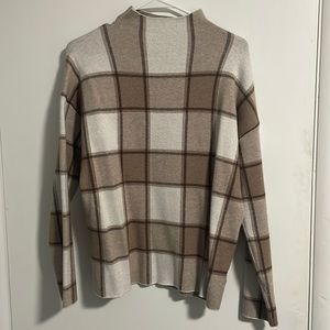 Neutral Plaid Sweater